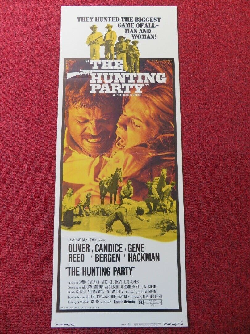 THE HUNTING PARTY US INSERT (14"x 36") POSTER OILVER REED CANDICE BERGEN 1971