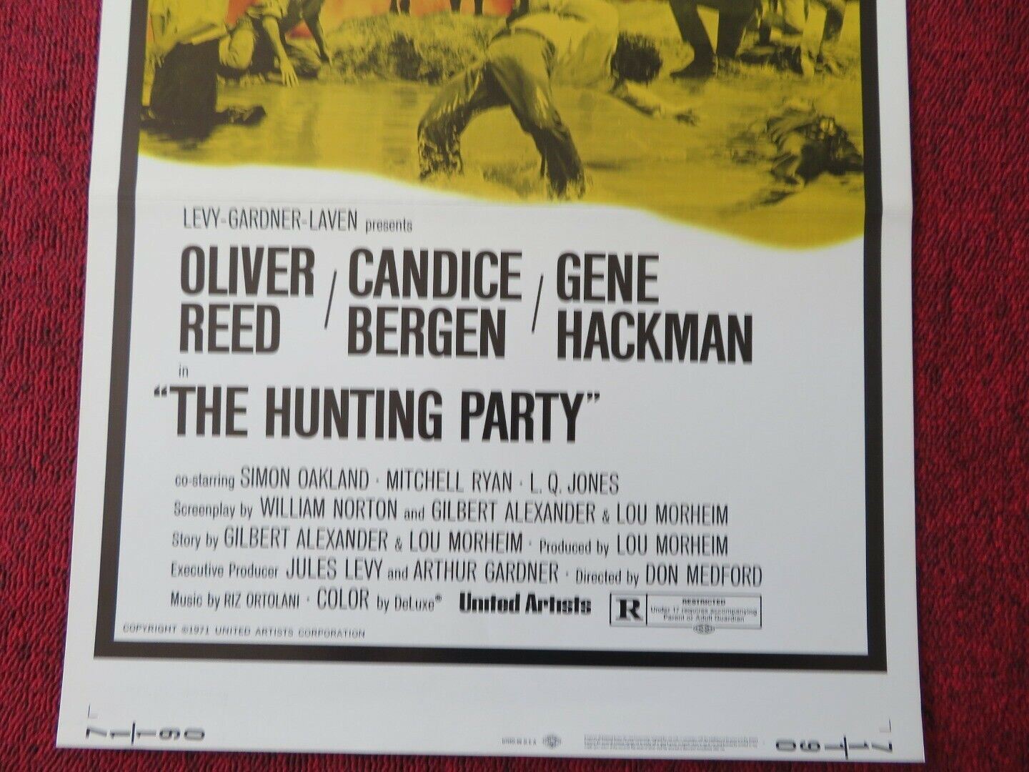 THE HUNTING PARTY US INSERT (14"x 36") POSTER OILVER REED CANDICE BERGEN 1971