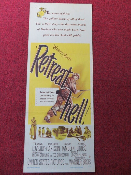 RETREAT HELL US INSERT (14"x 36") POSTER FRANK LOVEJOY RICHARD CARLSON 1952