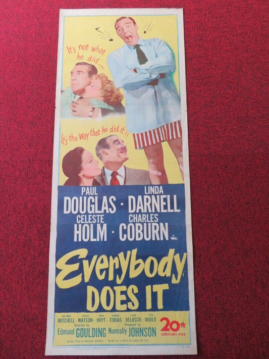 EVERYBODY DOES IT US INSERT (14"x 36") POSTER PAUL DOUGLAD LINDA DARNELL 1949