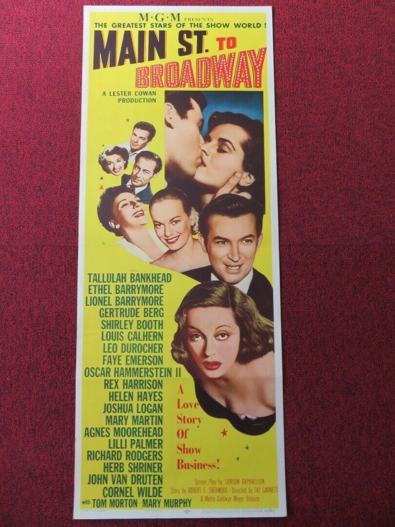 MAIN ST. TO BROADWAY  US INSERT (14"x 36") POSTER REX HARRISON HELEN HAYES 1953