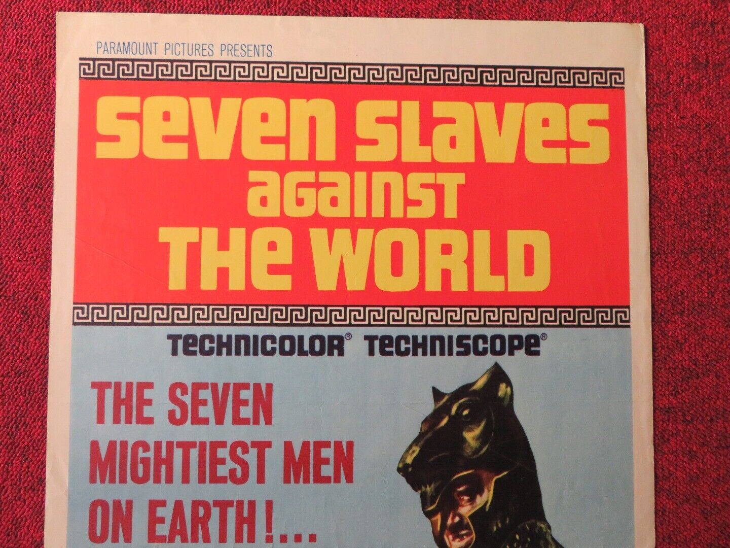 SEVEN SLAVES AGAINST THE WORLD  US INSERT (14"x 36") POSTER ROGER BROWNE 1965