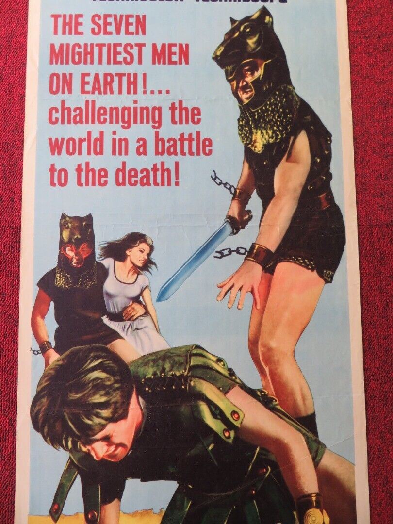 SEVEN SLAVES AGAINST THE WORLD  US INSERT (14"x 36") POSTER ROGER BROWNE 1965