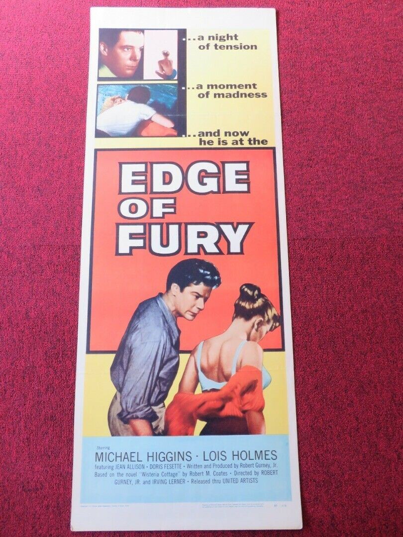 EDGE OF FURY  US INSERT (14"x 36") POSTER MICHAEL HIGGINS LOIS HOLMES 1957