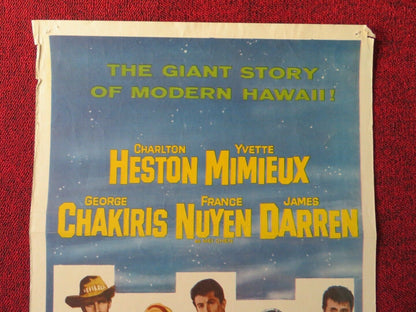 DIAMOND HEAD US INSERT (14"x 36") POSTER CHARLTON HESTON YVETTE MIMIEUX 1962