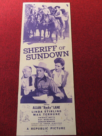 SHERIFF OF SUNDOWN RE RELEASE US INSERT (14"x 36") POSTER ALLAN LANE 1954