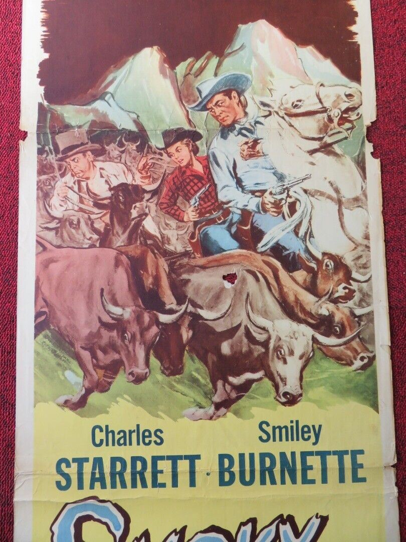 SMOKY CANYON US INSERT (14"x 36") POSTER CHARLES STARRETT SMILEY BURNETTE 1951