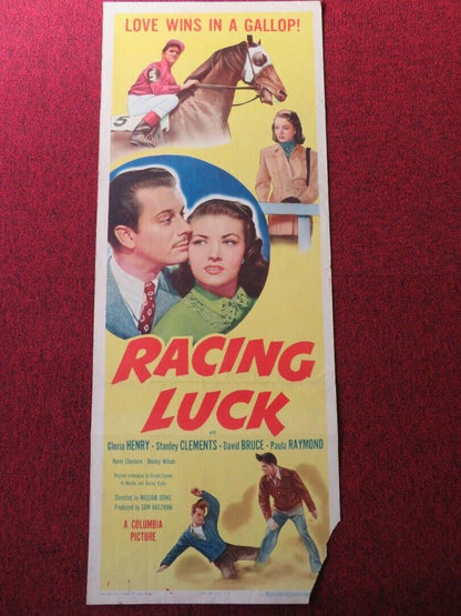 RACING LUCK  US INSERT (14"x 36") POSTER GLORIA HENRY STANLEY CLEMENTS 1948