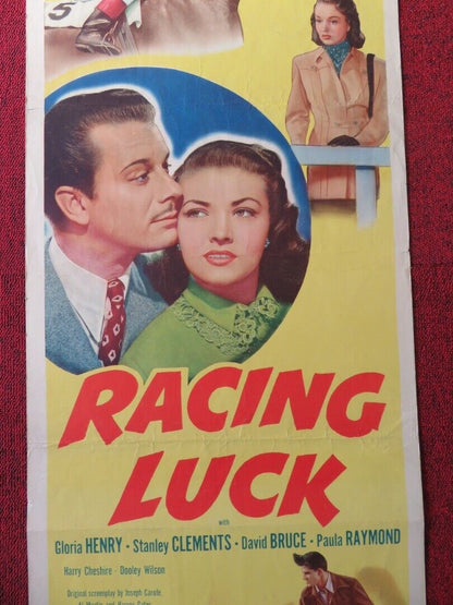 RACING LUCK  US INSERT (14"x 36") POSTER GLORIA HENRY STANLEY CLEMENTS 1948