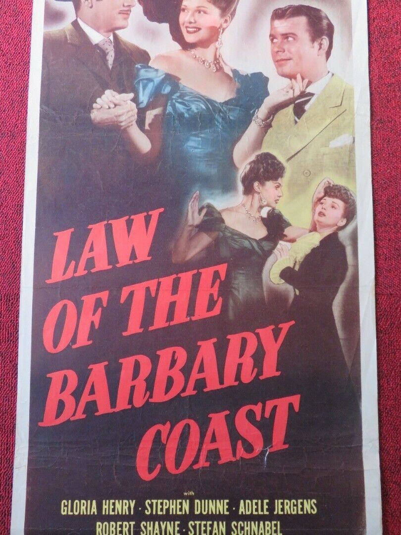 LAW OF THE BARBARY  US INSERT (14"x 36") POSTER GLORIA HENRY STEPHEN DUNNE 1949