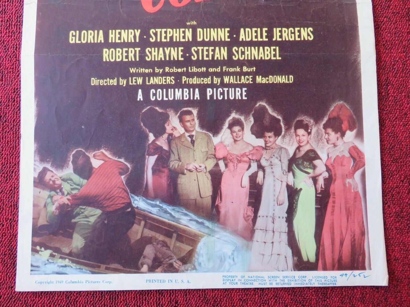 LAW OF THE BARBARY  US INSERT (14"x 36") POSTER GLORIA HENRY STEPHEN DUNNE 1949