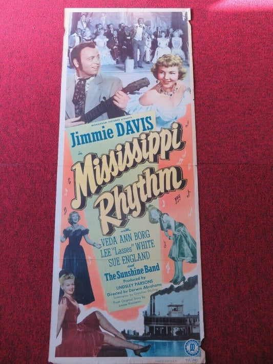 MISSISSIPPI RHYTHM US INSERT (14"x 36") POSTER JIMMIE DAVIS 1949