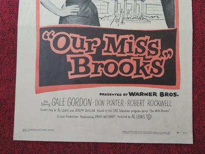 OUR MISS BROOKS  US INSERT (14"x 36") POSTER EVE ARDEN GALE GORDON 1956