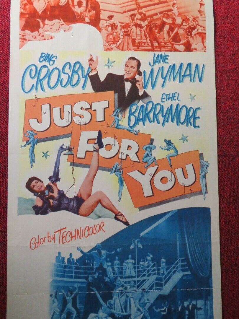 JUST FOR YOU  US INSERT (14"x 36") POSTER BING CROSBY JANE WYMAN 1952