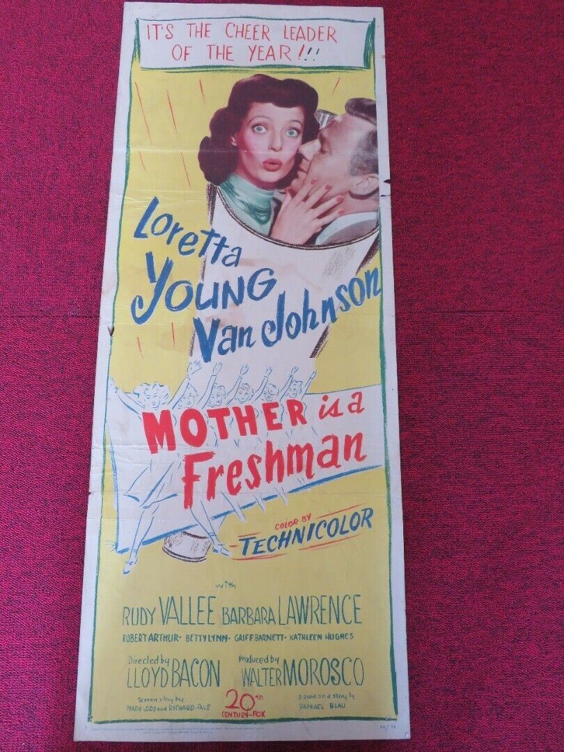 MOTHER IS A FRESHMAN  US INSERT (14"x 36") POSTER LORETTA YOUNG VAN JOHNSON 1949