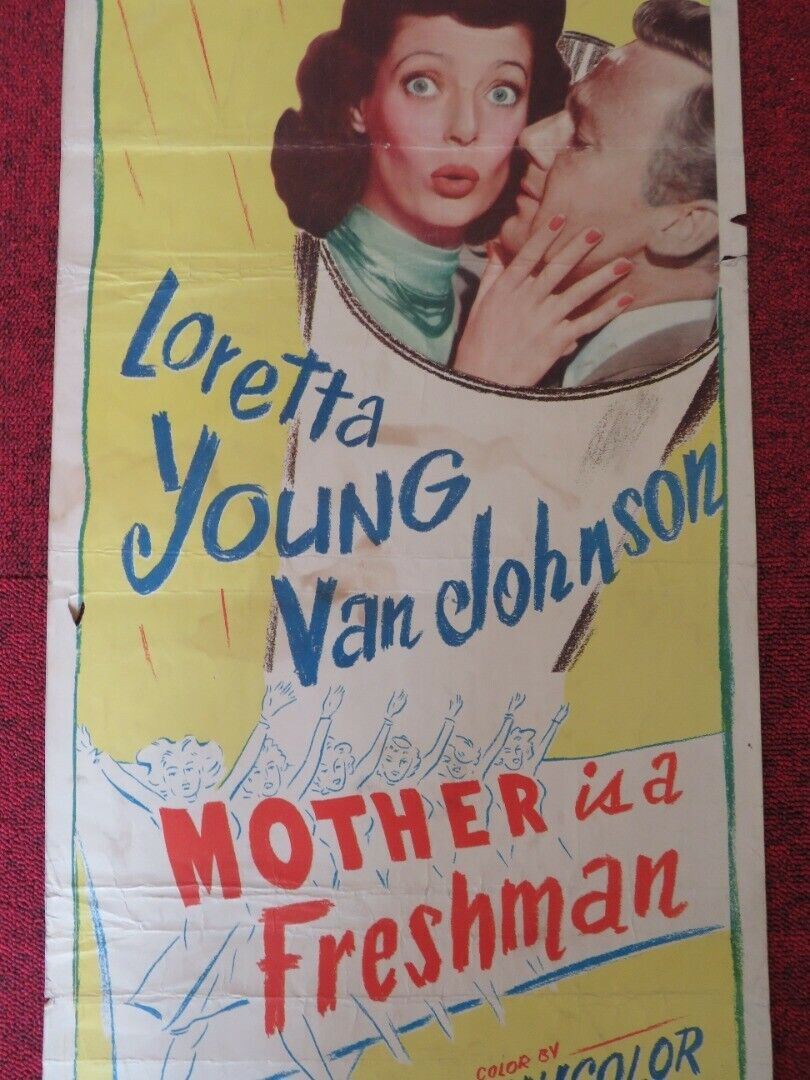 MOTHER IS A FRESHMAN  US INSERT (14"x 36") POSTER LORETTA YOUNG VAN JOHNSON 1949