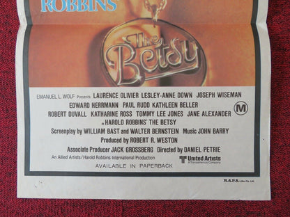 THE BETSY FOLDED AUSTRALIAN DAYBILL POSTER LAURENCE OLIVIER 1978 ROBERT DUVALL