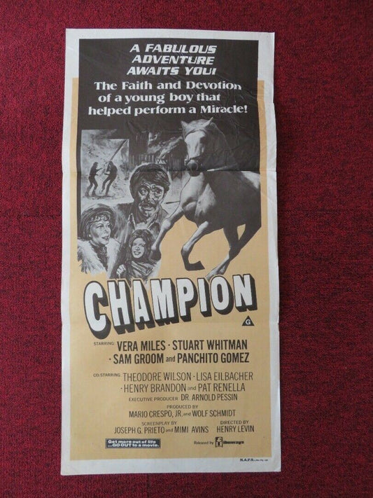 CHAMPION / Run for the Roses  FOLDED AUSTRALIAN DAYBILL POSTER VERA MILES 1977