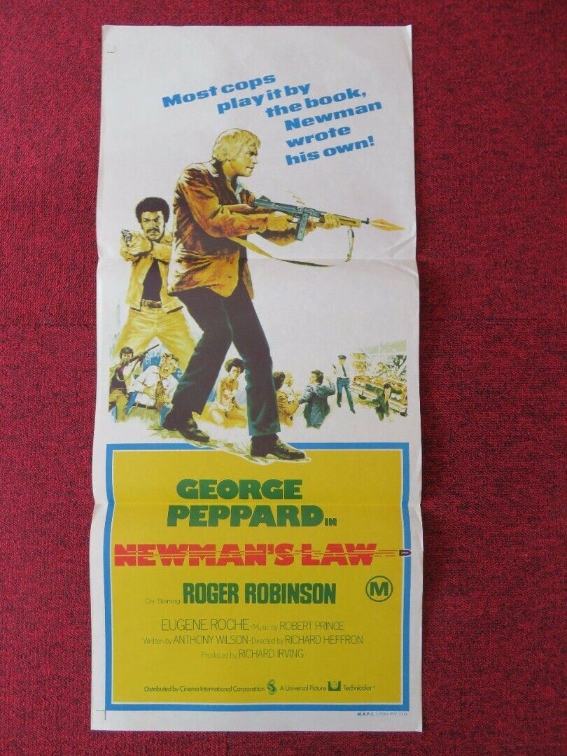 NEWMAN'S LAW FOLDED AUSTRALIAN DAYBILL POSTER GEORGE PEPPARD ROGER ROBINSON 1974