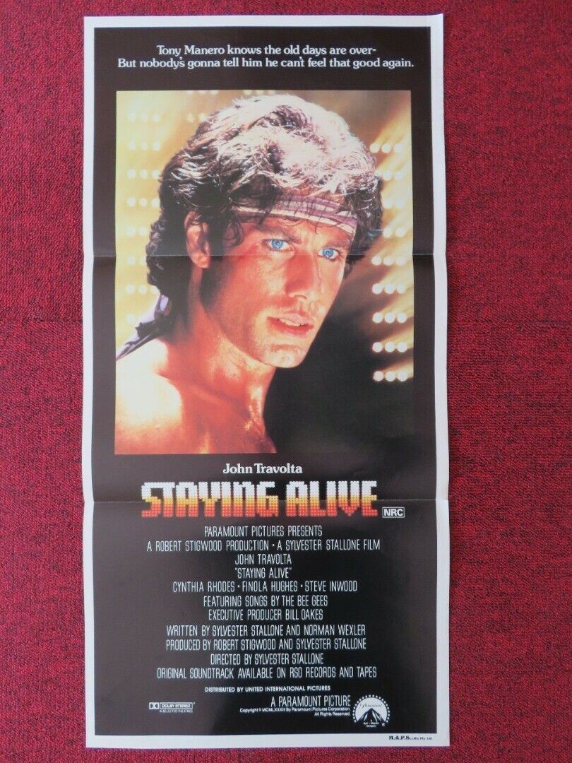 STAYING ALIVE FOLDED AUSTRALIAN DAYBILL POSTER JOHN TRAVOLTA CYNTHIA RHODES 1983