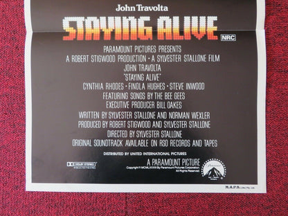 STAYING ALIVE FOLDED AUSTRALIAN DAYBILL POSTER JOHN TRAVOLTA CYNTHIA RHODES 1983