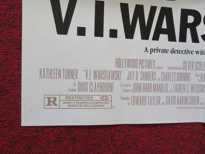 V.I. WARSHAWSKI FOLDED US ONE SHEET POSTER KATHLEEN TURNER 1991