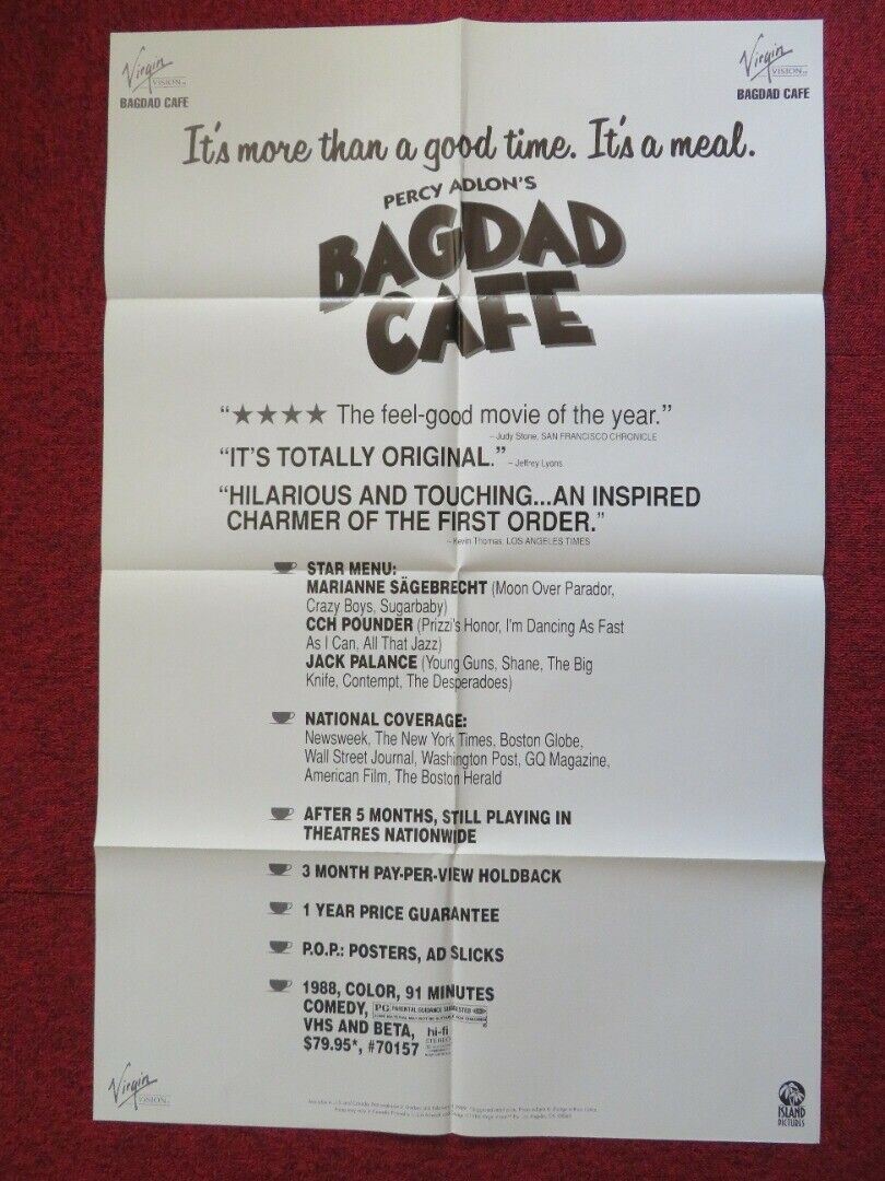 BAGDAD CAFE DOUBLE IMAGE VHS VIDEO POSTER  FOLDED US ONE SHEET POSTER 1987