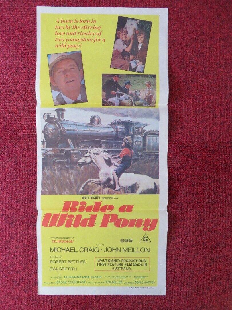 RIDE A WILD PONY FOLDED AUSTRALIAN DAYBILL POSTER MICHAEL CRAIG 1975