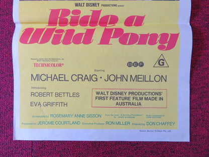 RIDE A WILD PONY FOLDED AUSTRALIAN DAYBILL POSTER MICHAEL CRAIG 1975