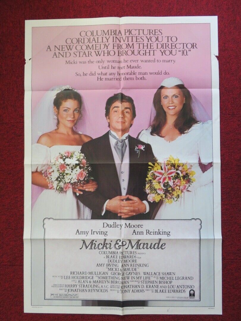 MICKI & MAUDE  FOLDED US ONE SHEET POSTER BLAKE EDWARDS DUDLEY MOORE 1984