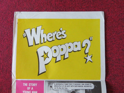 WHERE'S POPPA ? FOLDED AUSTRALIAN DAYBILL POSTER Carl Reiner George Segal 1970