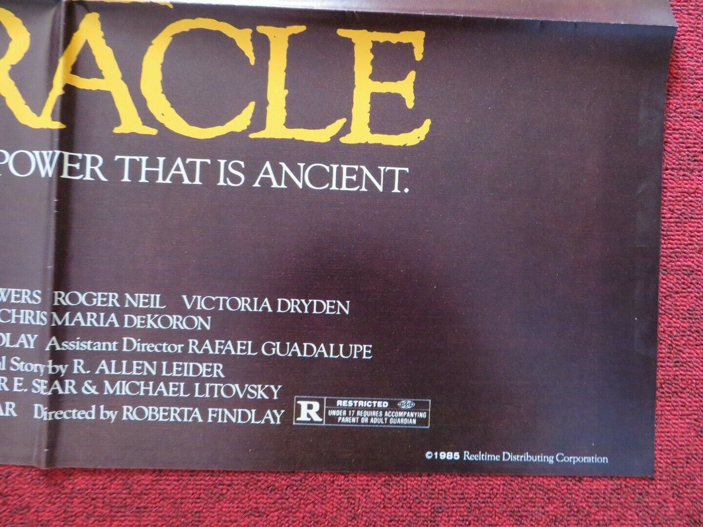 ORACLE FOLDED US ONE SHEET POSTER CAROLINE CAPERS POWERS 1985