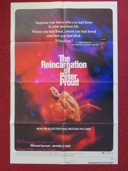 REINCARNATION OF PETER PROUD  FOLDED US ONE SHEET POSTER MICHAEL SARRAZIN 1975