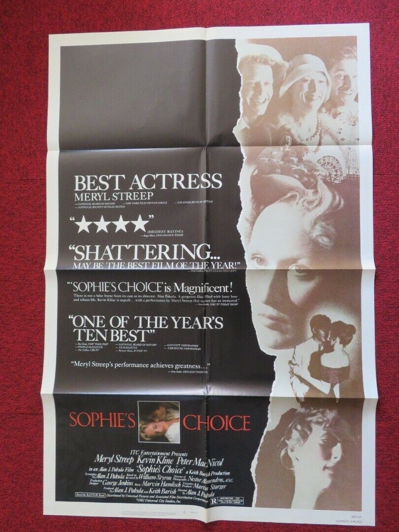 SOPHIE'S CHOICE  FOLDED US ONE SHEET POSTER MERYL STREEP KEVIN KLINE 1982