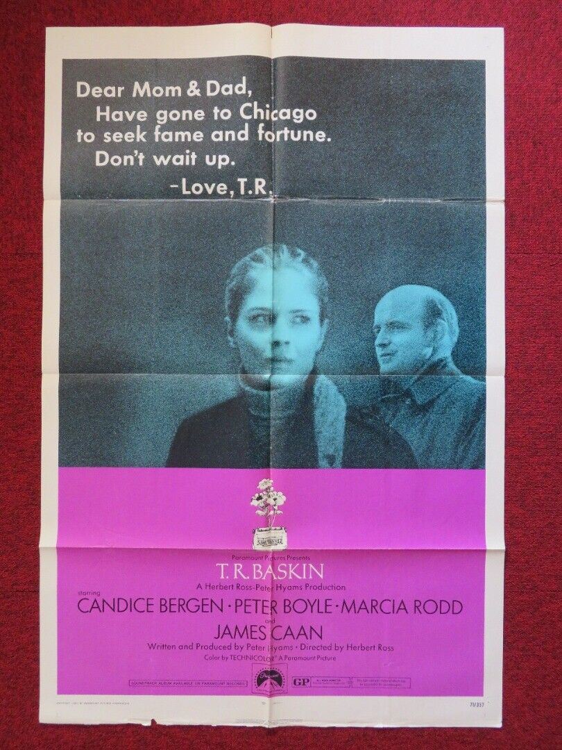 T.R.BASKIN  FOLDED US ONE SHEET POSTER CANDICE BERGEN PETER BOYLE 1971