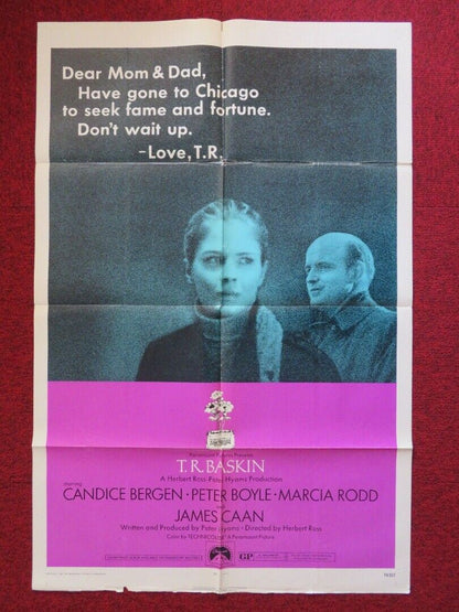 T.R.BASKIN  FOLDED US ONE SHEET POSTER CANDICE BERGEN PETER BOYLE 1971