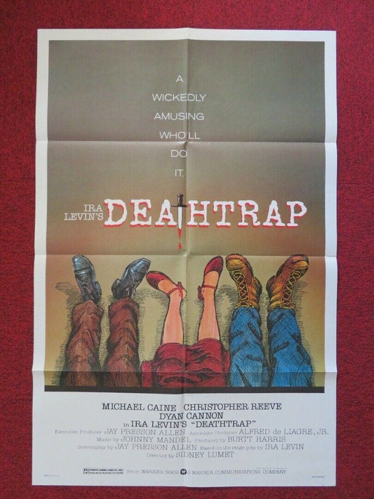 DEATHTRAP  FOLDED US ONE SHEET POSTER MICHAEL CAINE DYAN CANNON 1982