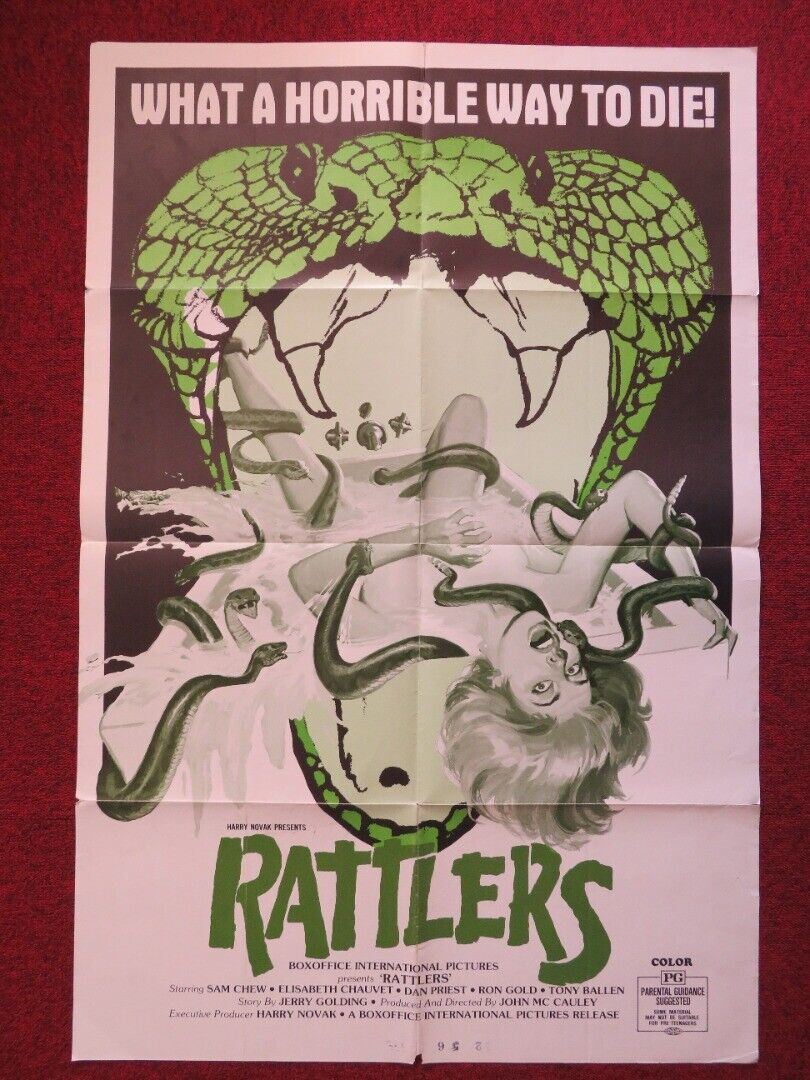 RATTLERS  FOLDED US ONE SHEET POSTER SAM CHEW DAN PRIEST 1976