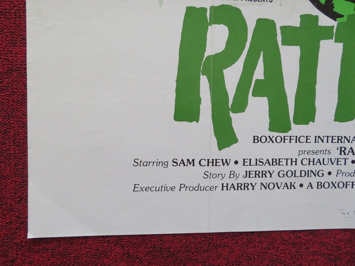 RATTLERS  FOLDED US ONE SHEET POSTER SAM CHEW DAN PRIEST 1976