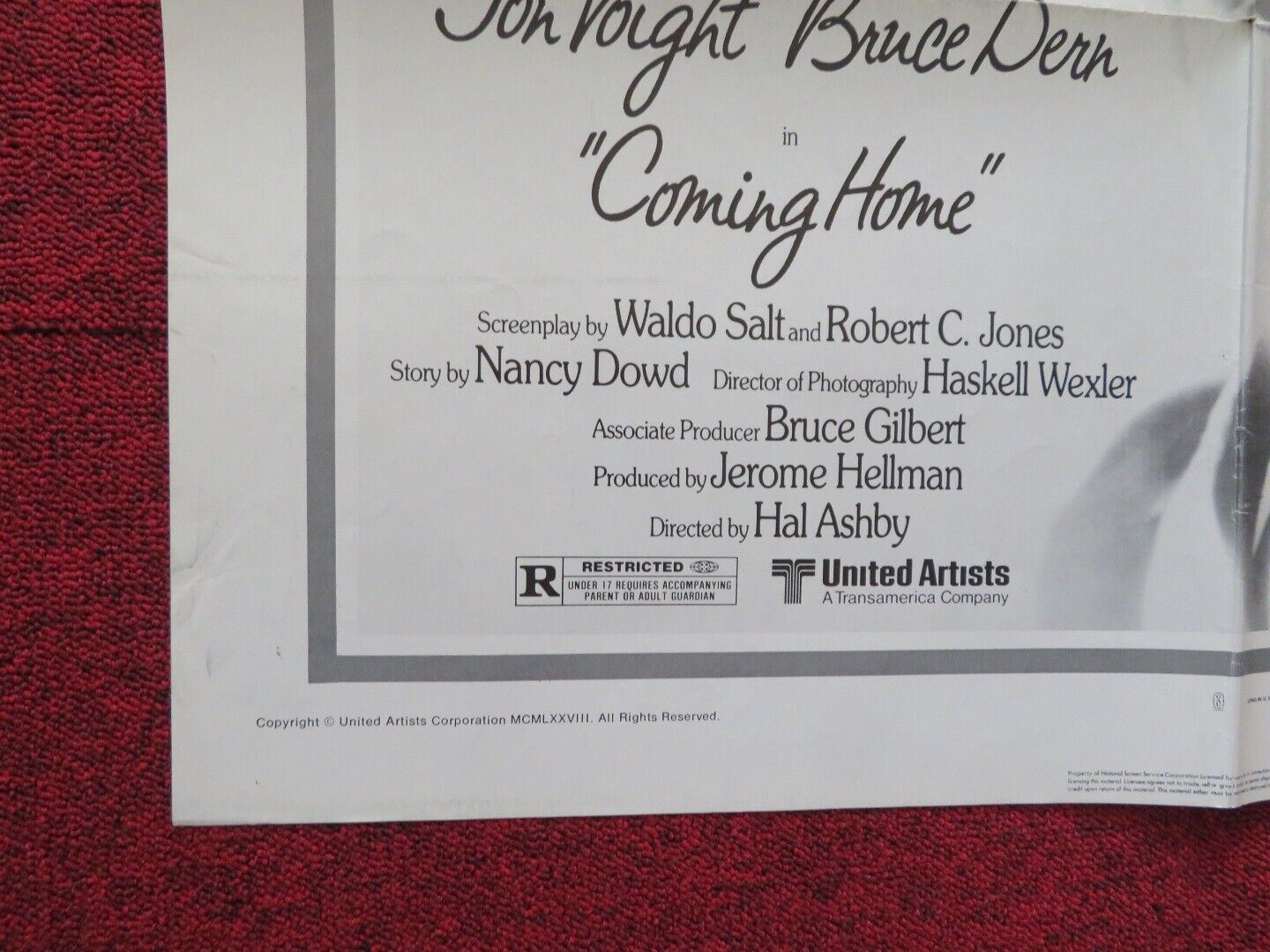 COMING HOME REVIEW   FOLDED US ONE SHEET POSTER JANE FONDA JON VOIGHT 1978