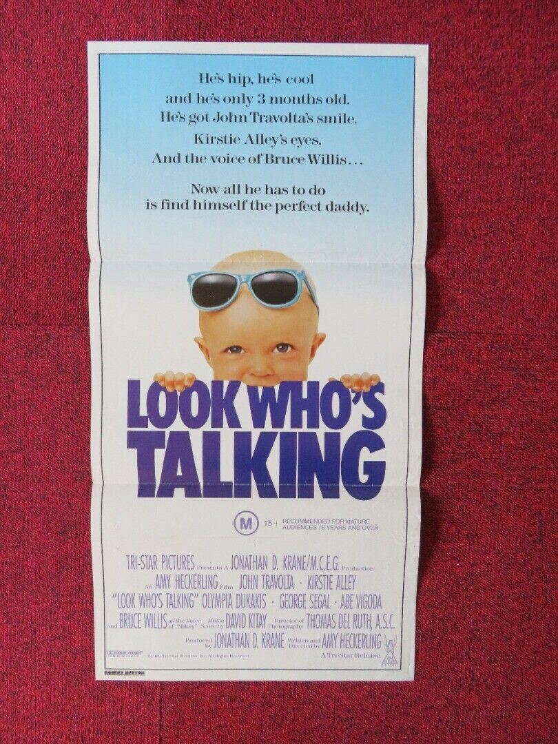 LOOK WHO'S TALKING FOLDED AUSTRALIAN DAYBILL POSTER JOHN TRAVOLTA  KIRSTIE ALLEY