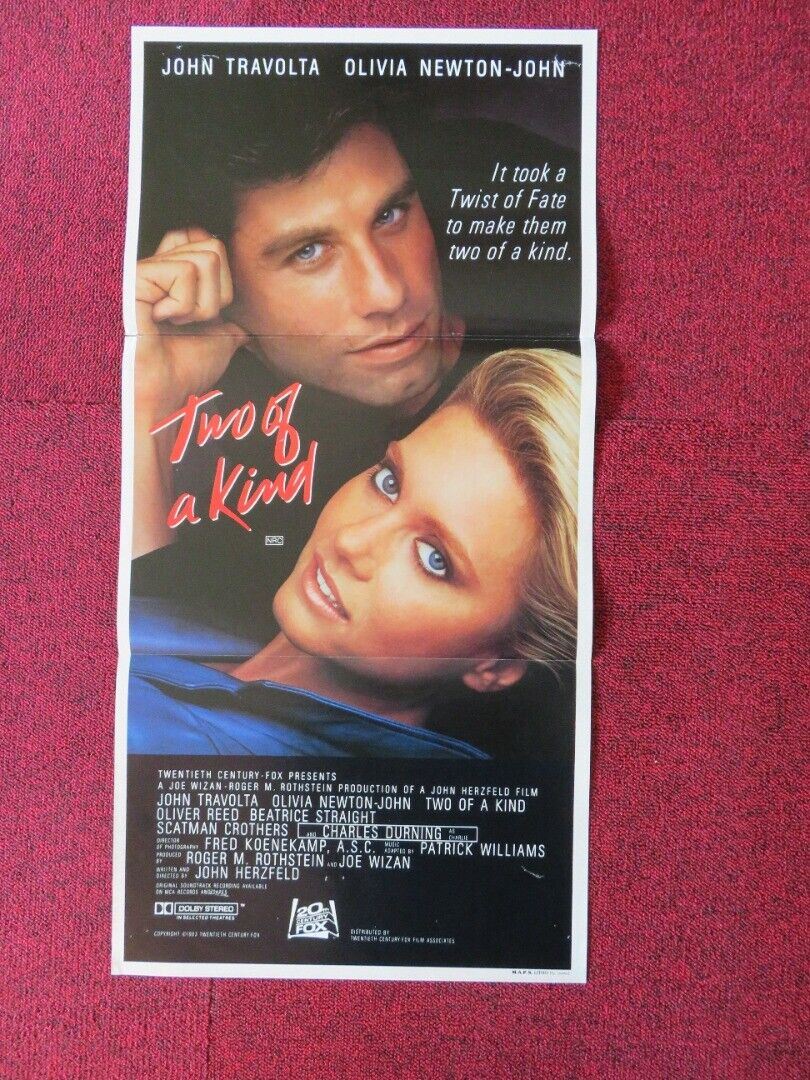 TWO OF A KIND FOLDED AUSTRALIAN DAYBILL POSTER JOHN TRAVOLTA  OLIVIA NEWTON-JOHN