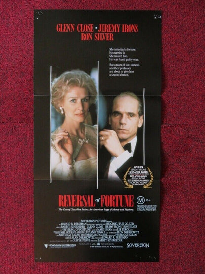 REVERSAL OF FORTUNE FOLDED AUSTRALIAN DAYBILL POSTER GLENN CLOSE JEREMY IRONS