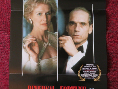 REVERSAL OF FORTUNE FOLDED AUSTRALIAN DAYBILL POSTER GLENN CLOSE JEREMY IRONS