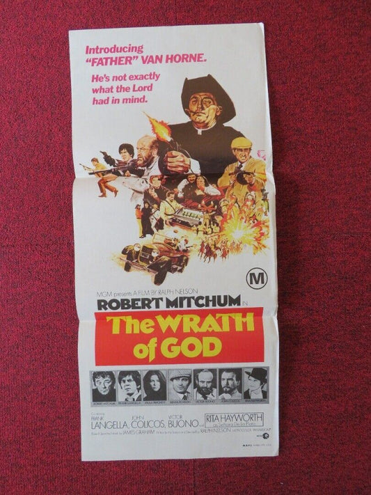 THE WRATH OF GOD FOLDED AUSTRALIAN DAYBILL POSTER Robert Mitchum Rita Hayworth