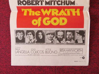 THE WRATH OF GOD FOLDED AUSTRALIAN DAYBILL POSTER Robert Mitchum Rita Hayworth