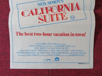 CALIFORNIA SUITE FOLDED AUSTRALIAN DAYBILL POSTER Jane Fonda  Michael Caine 1978