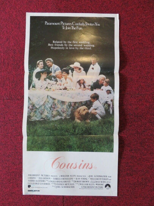 COUSINS FOLDED AUSTRALIAN DAYBILL POSTER Ted Danson Isabella Rossellini 1989