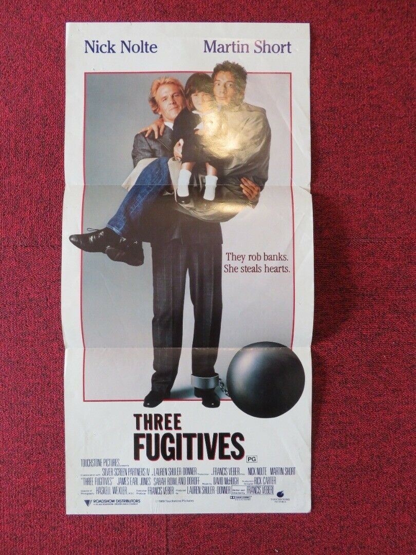 THREE FUGITIVES  FOLDED AUSTRALIAN DAYBILL POSTER Nick Nolte Martin Short 1989