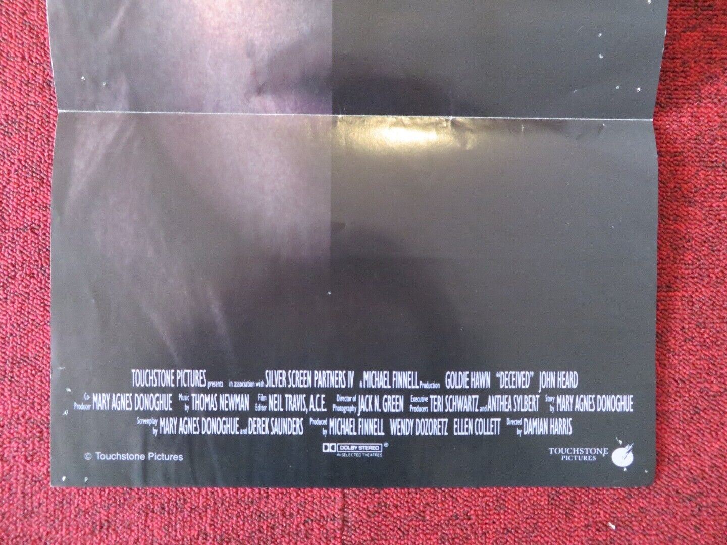 DECEIVED FOLDED AUSTRALIAN DAYBILL POSTER GOLDIE HAWN 1991